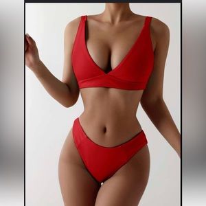 💕 2/$11 Shein red cheeky bikini L